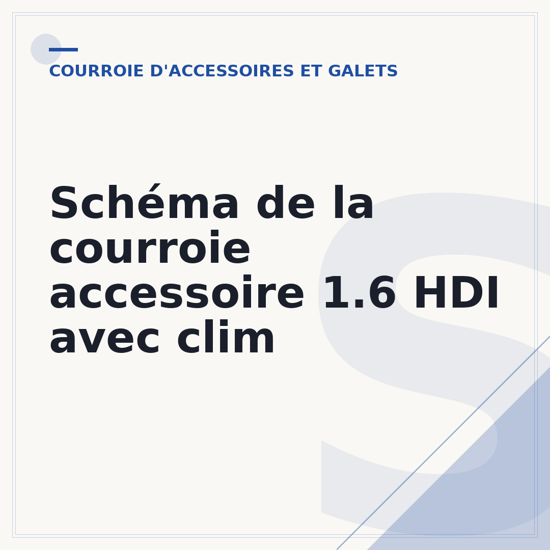 Schéma de la courroie accessoire 1.6 HDI avec clim