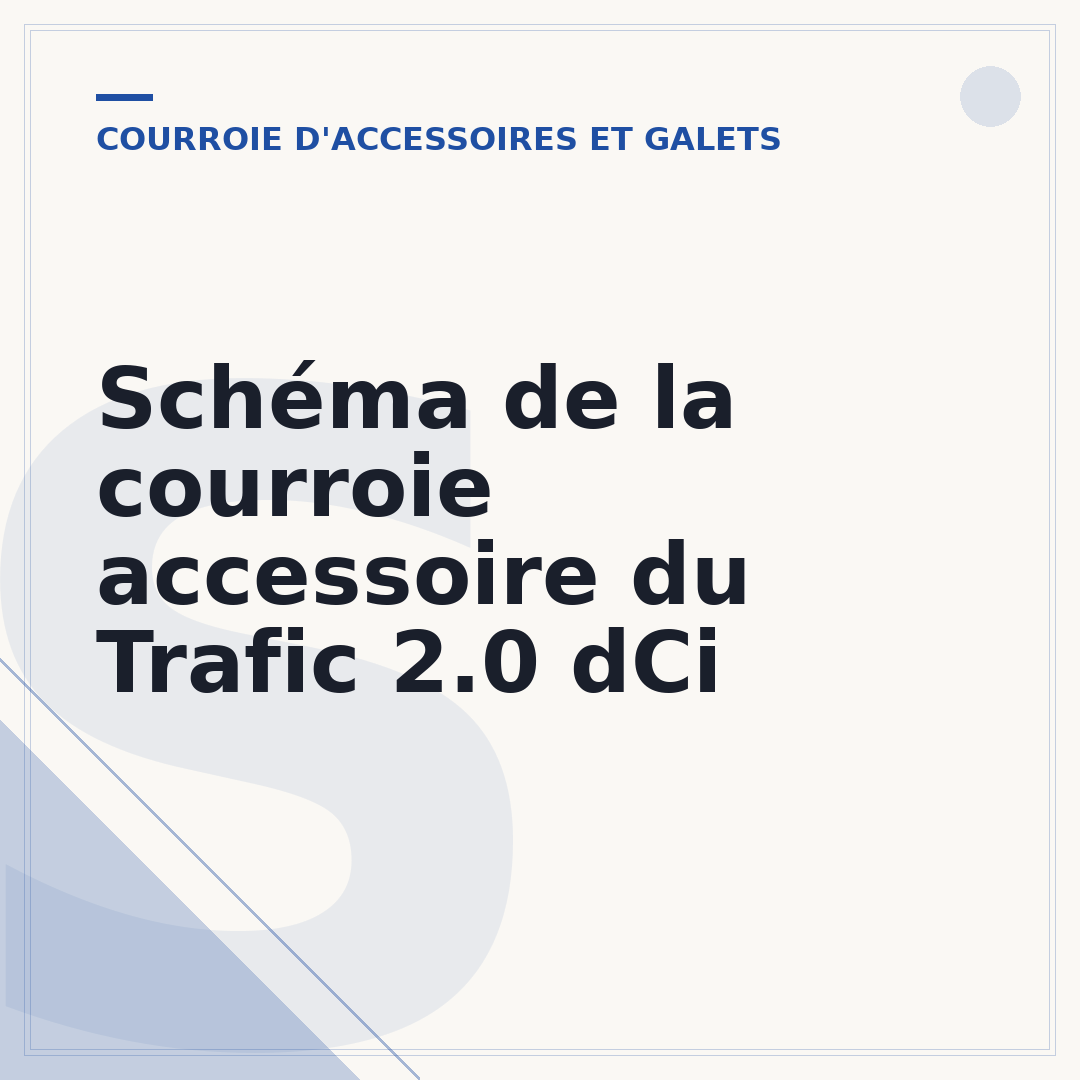Schéma de la courroie accessoire du Trafic 2.0 dCi