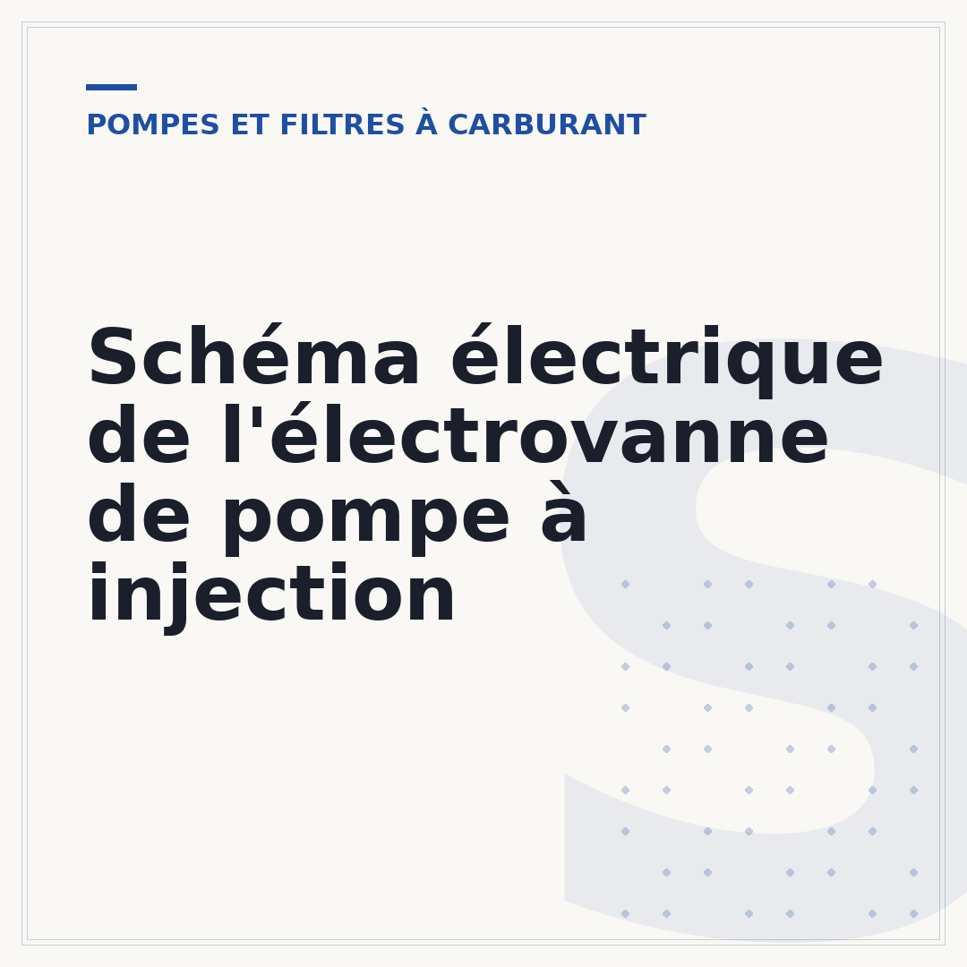 Schéma électrique de l'électrovanne de pompe à injection