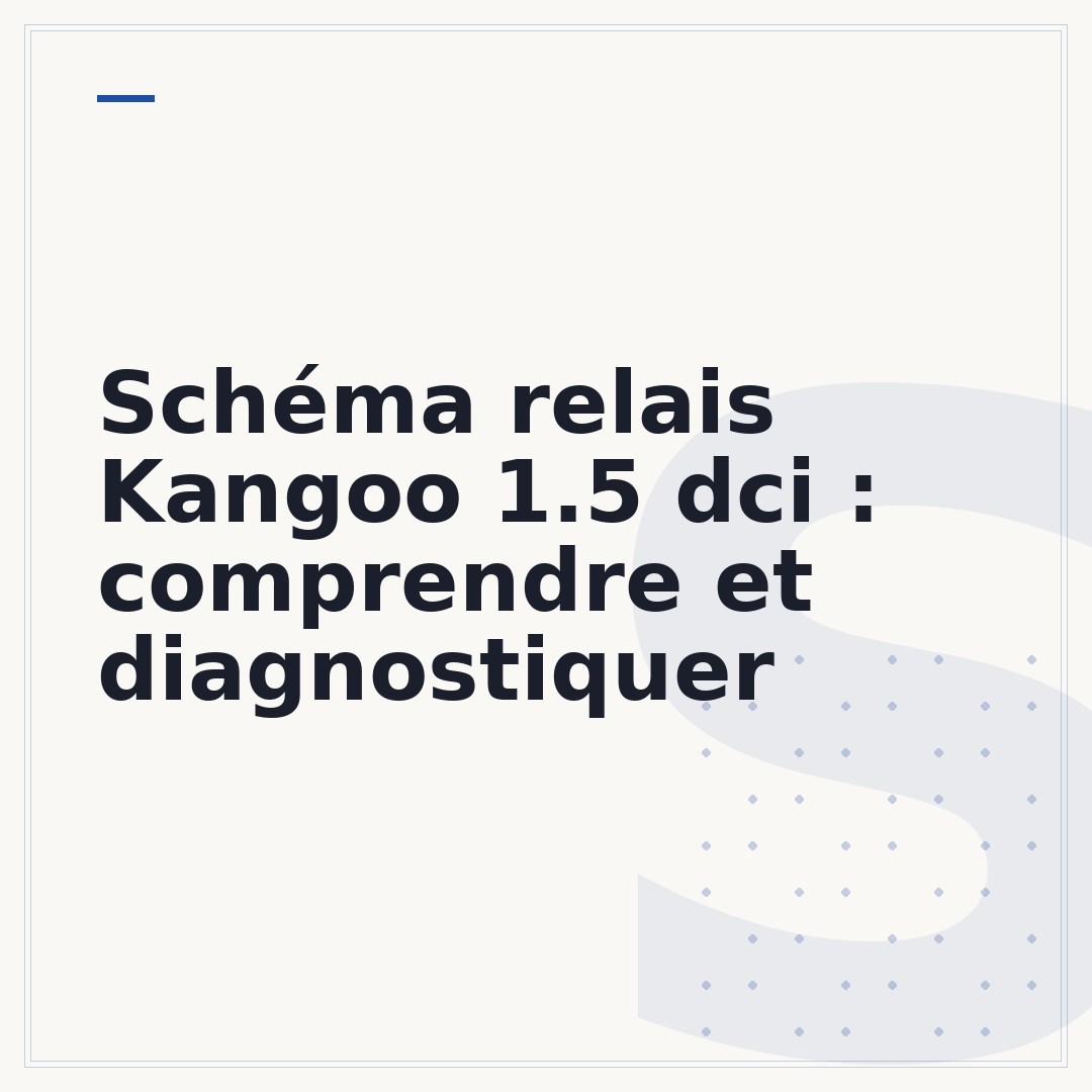 Schéma relais Kangoo 1.5 dci : comprendre et diagnostiquer