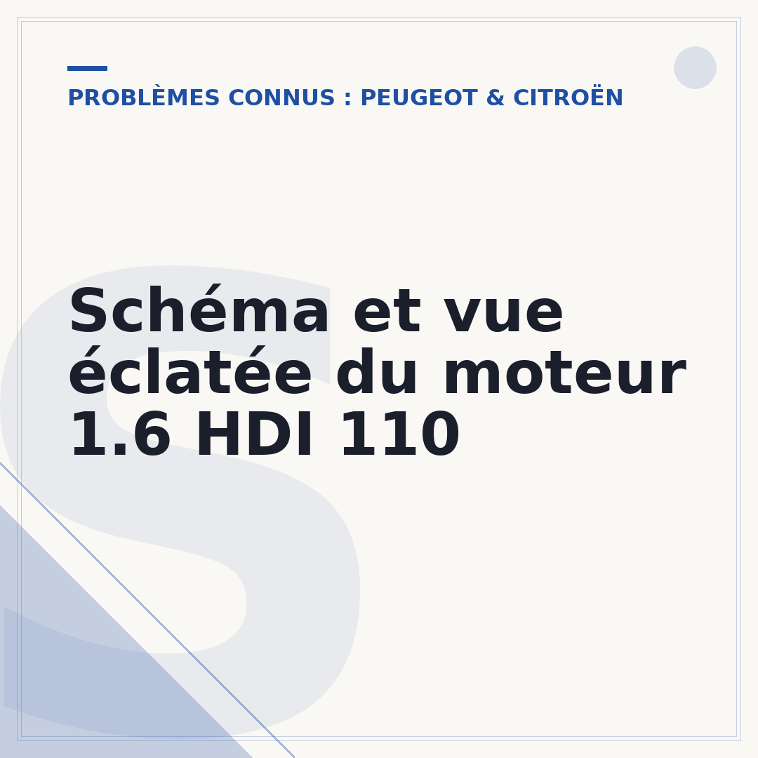 Schéma et vue éclatée du moteur 1.6 HDI 110