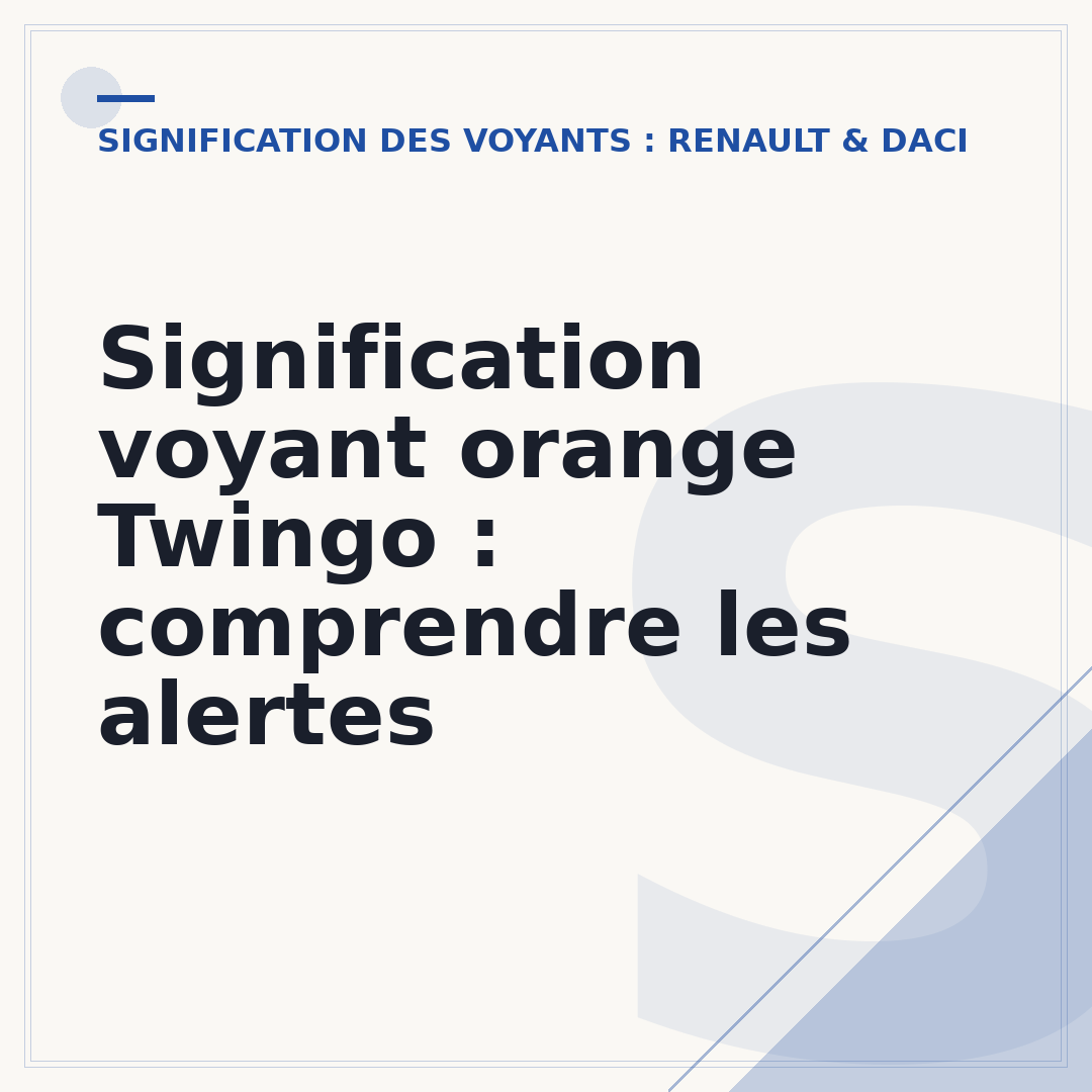 Signification voyant orange Twingo : comprendre les alertes