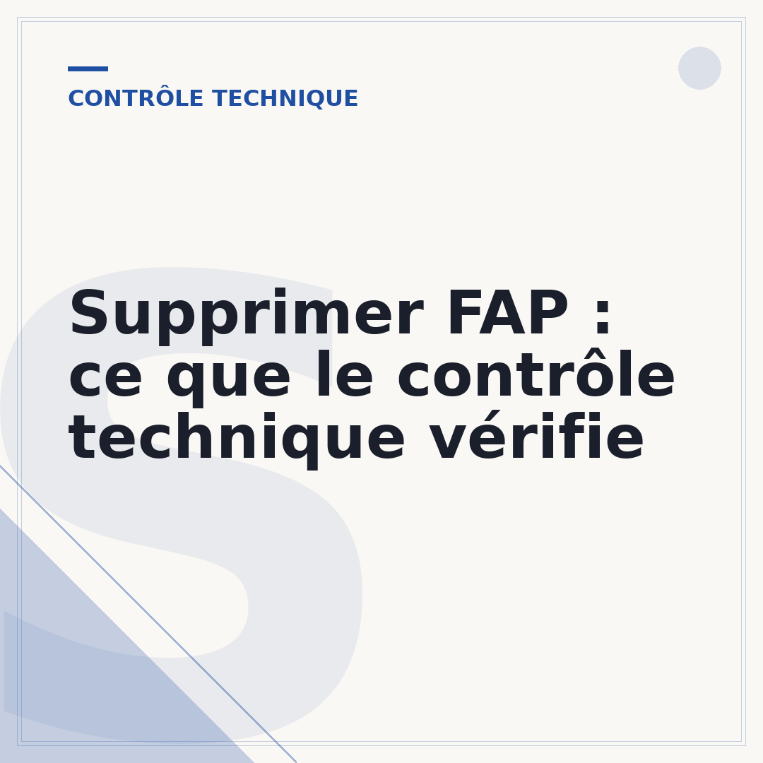 Supprimer FAP : ce que le contrôle technique vérifie