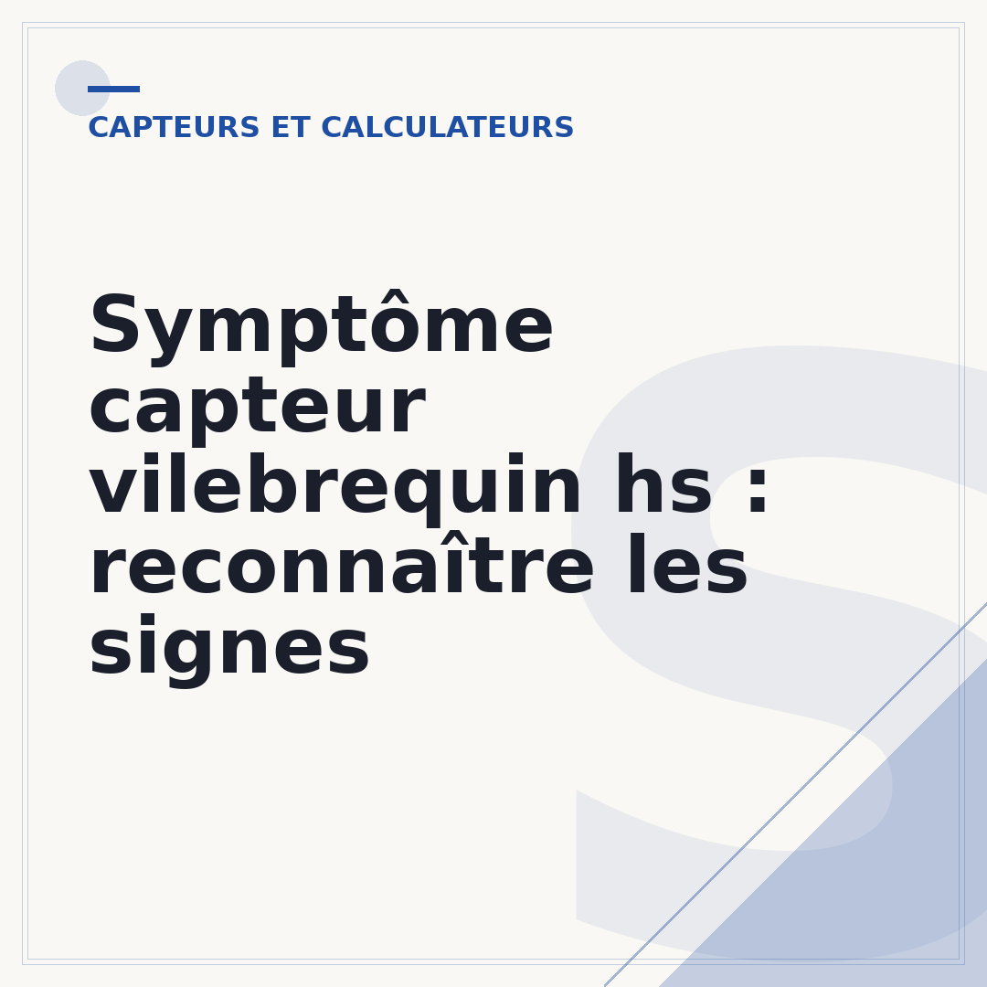 Symptôme capteur vilebrequin hs : reconnaître les signes