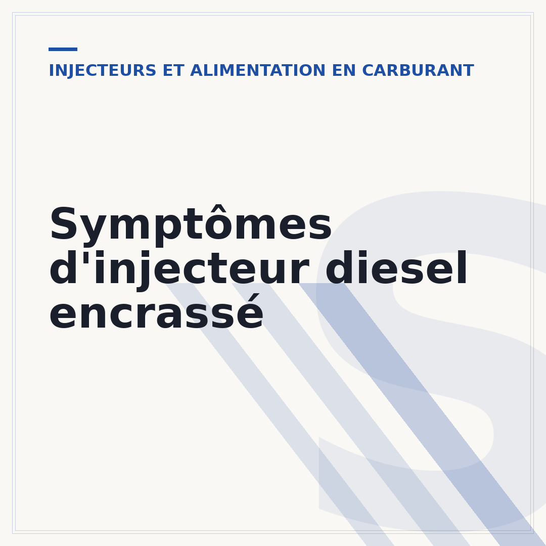 Symptômes d'injecteur diesel encrassé