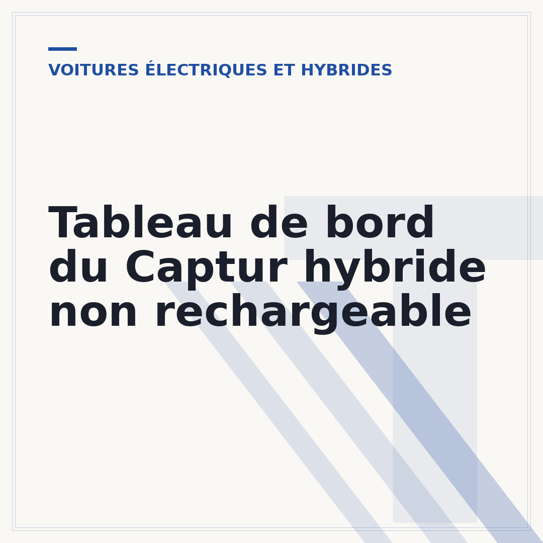 Tableau de bord du Captur hybride non rechargeable