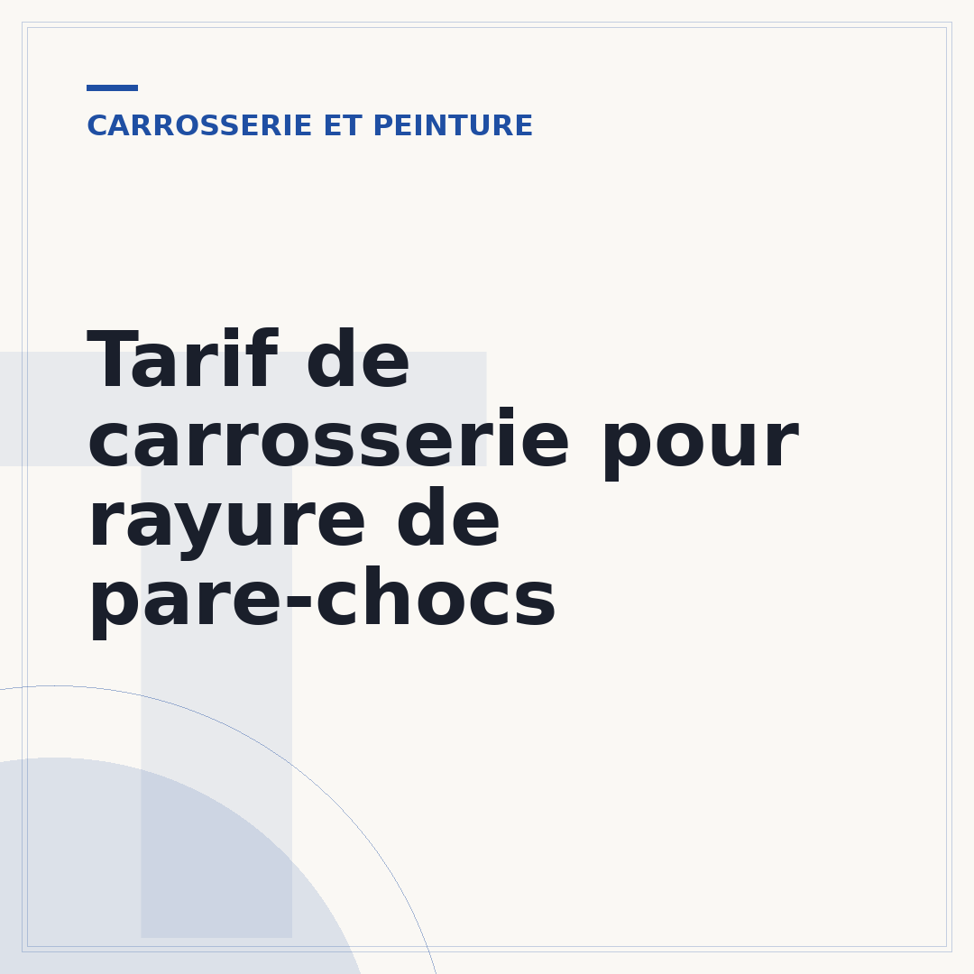 Tarif de carrosserie pour rayure de pare-chocs