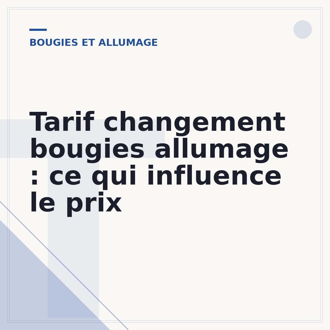 Tarif changement bougies allumage : ce qui influence le prix