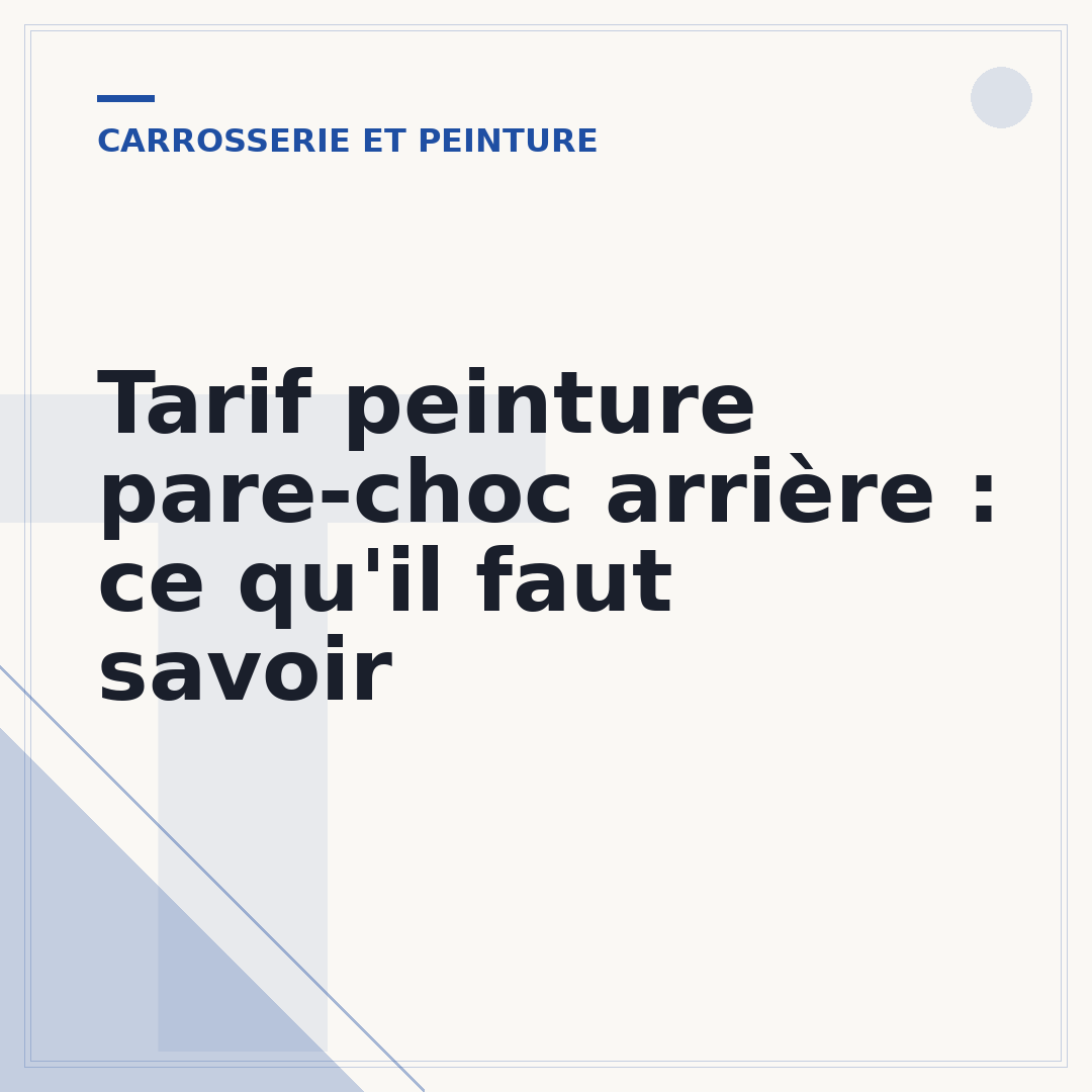 Tarif peinture pare-choc arrière : ce qu'il faut savoir