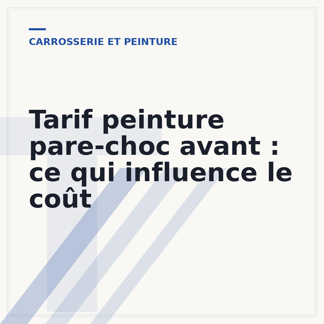 Tarif peinture pare-choc avant : ce qui influence le coût