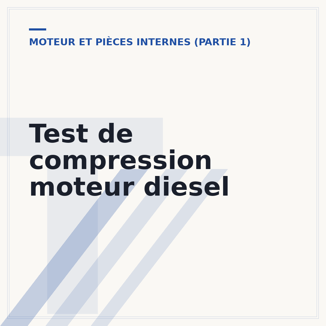 Test de compression moteur diesel