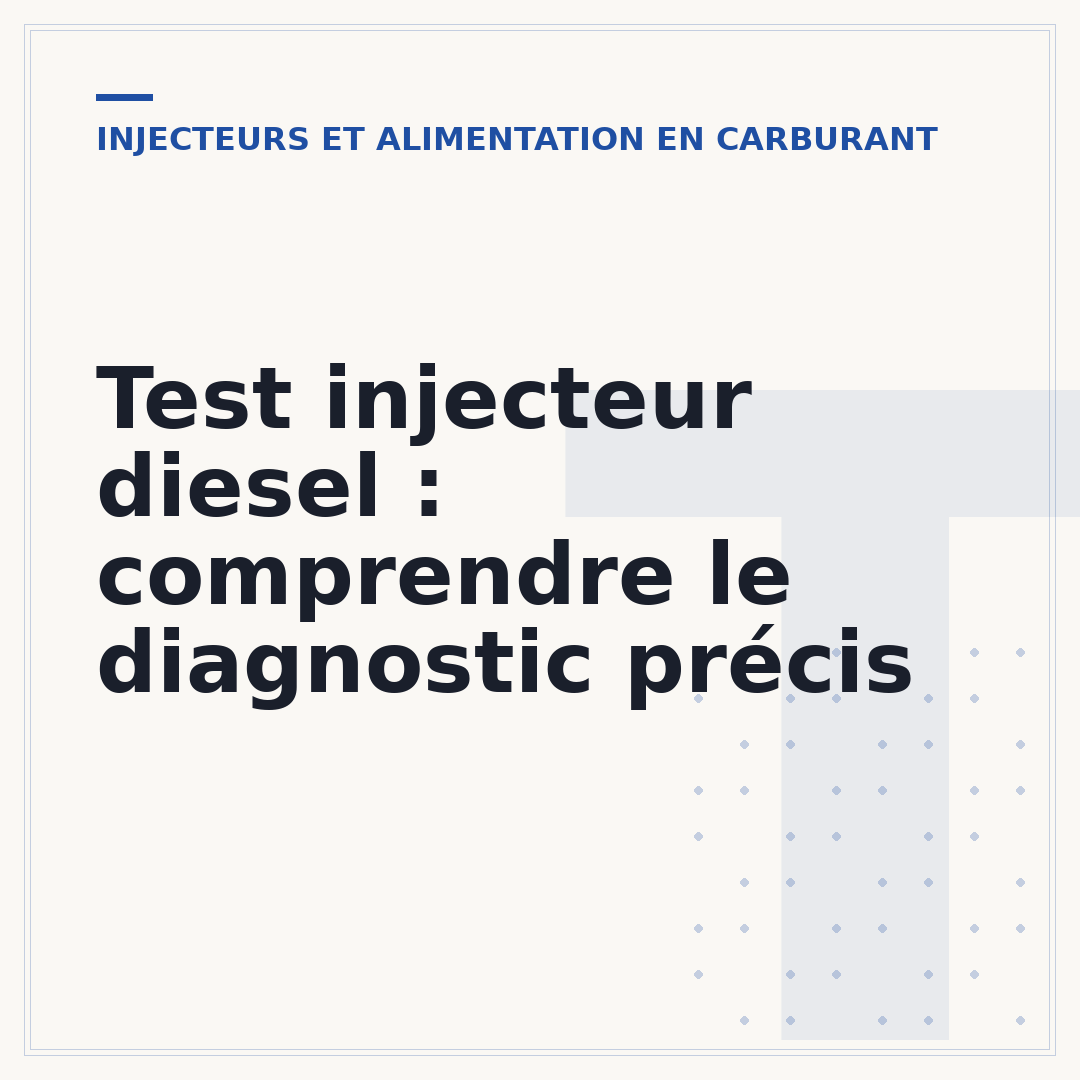 Test injecteur diesel : comprendre le diagnostic précis