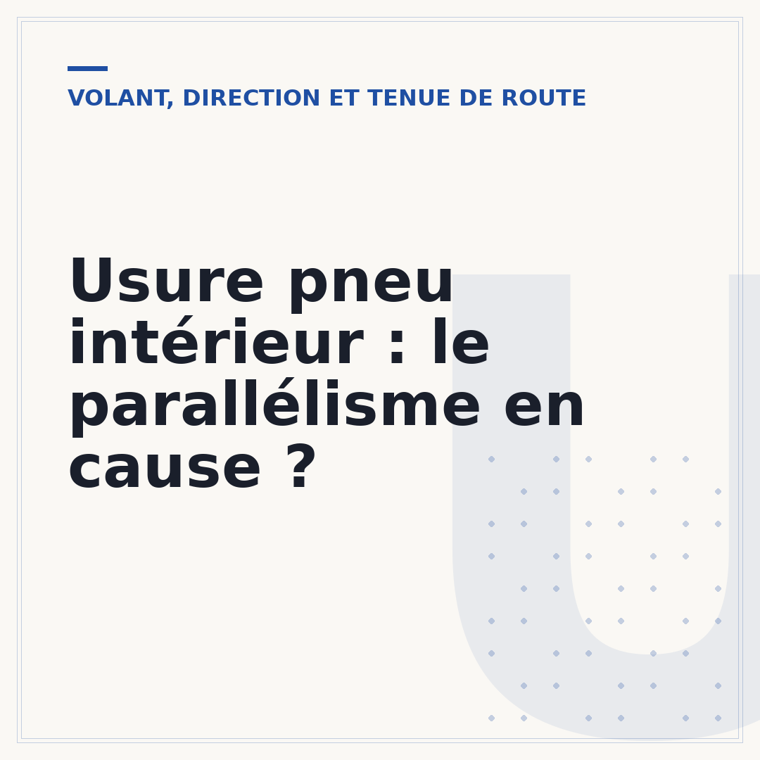 Usure pneu intérieur : le parallélisme en cause ?