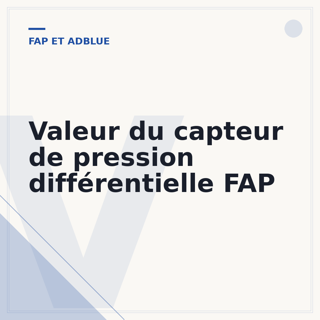 Valeur du capteur de pression différentielle FAP