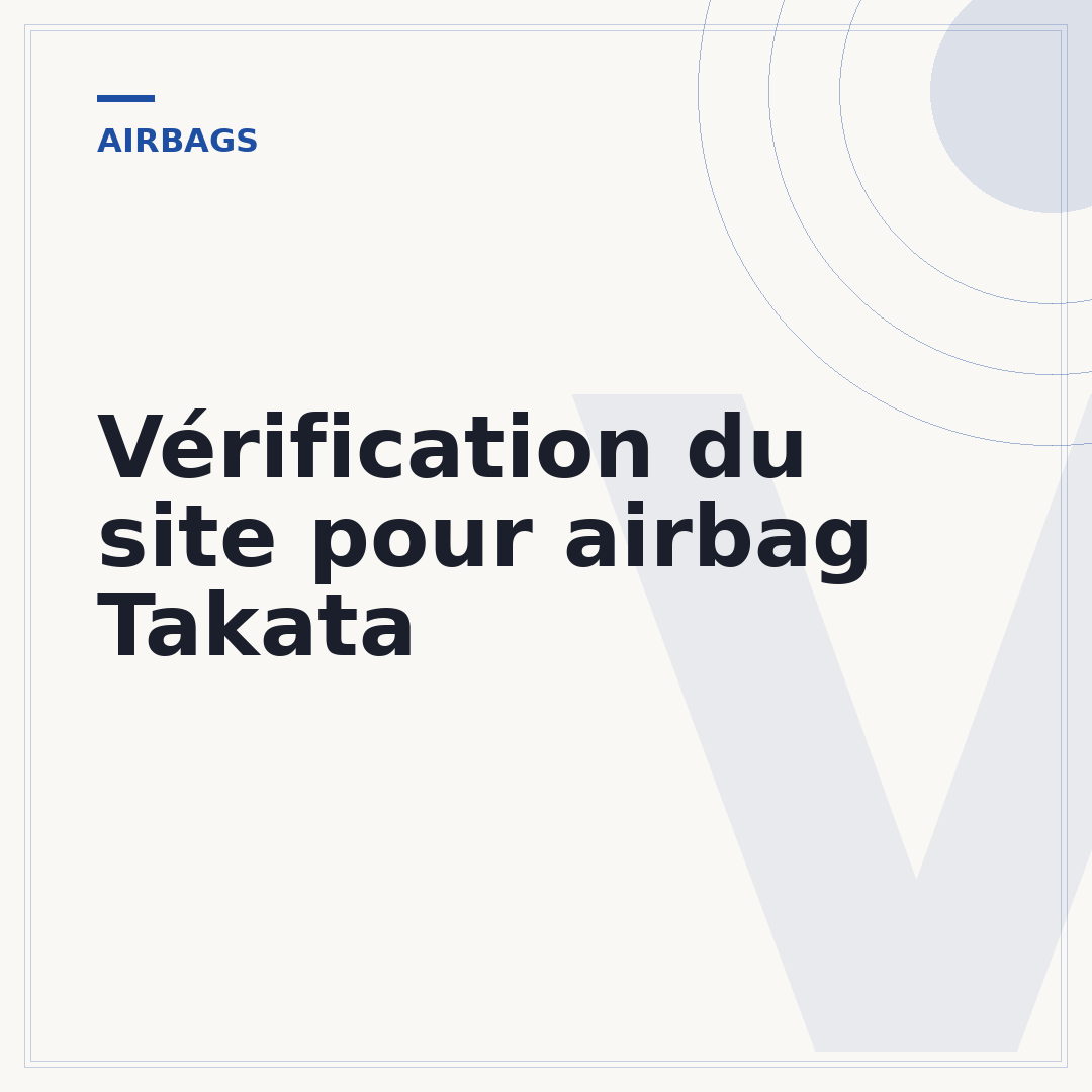 Vérification du site pour airbag Takata
