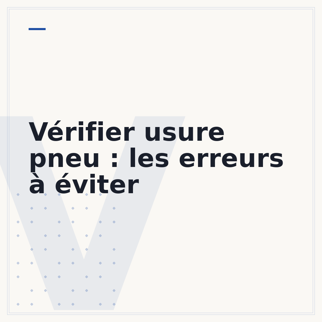 Vérifier usure pneu : les erreurs à éviter