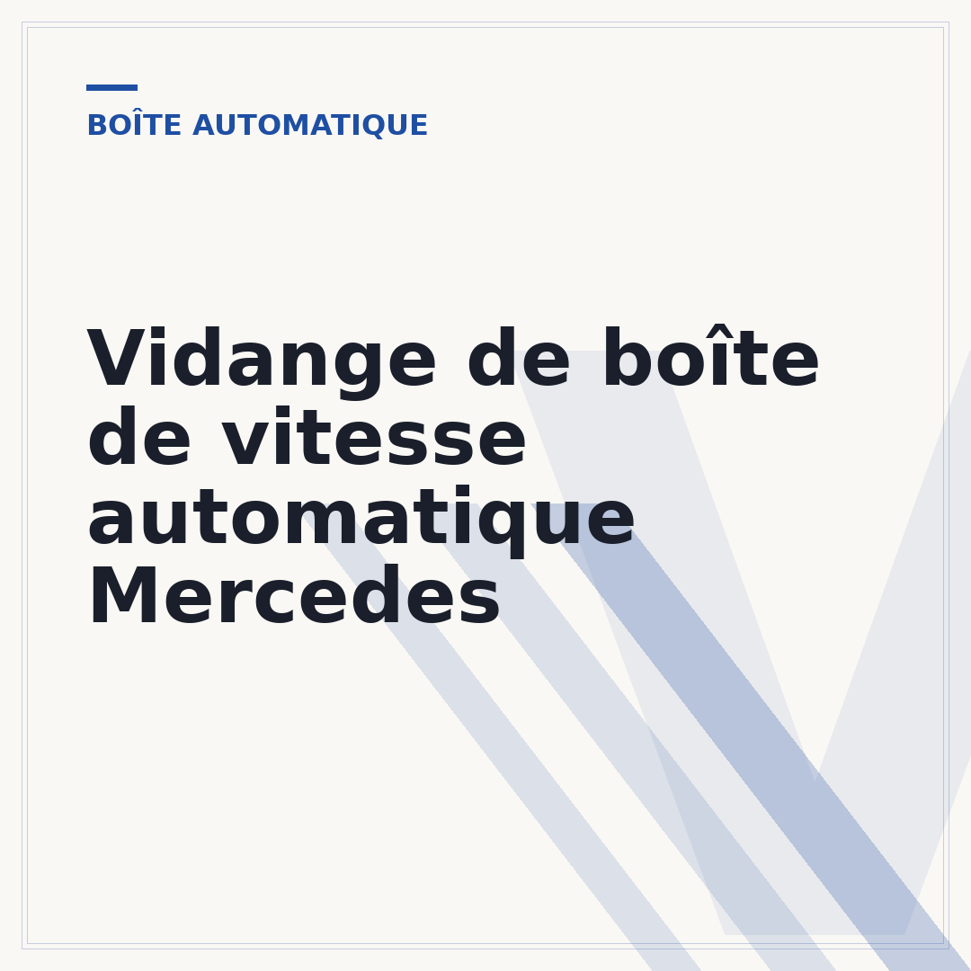 Vidange de boîte de vitesse automatique Mercedes