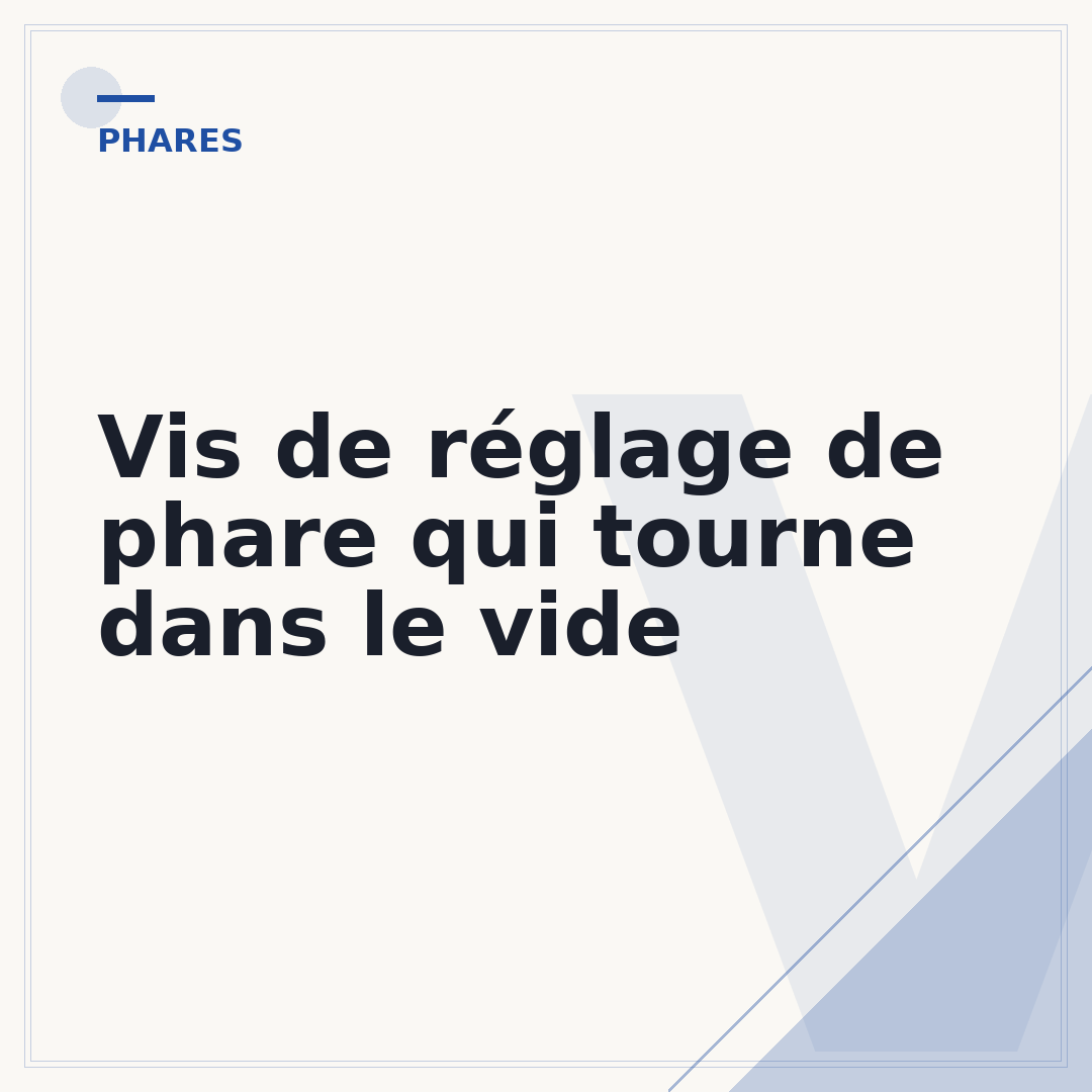 Vis de réglage de phare qui tourne dans le vide