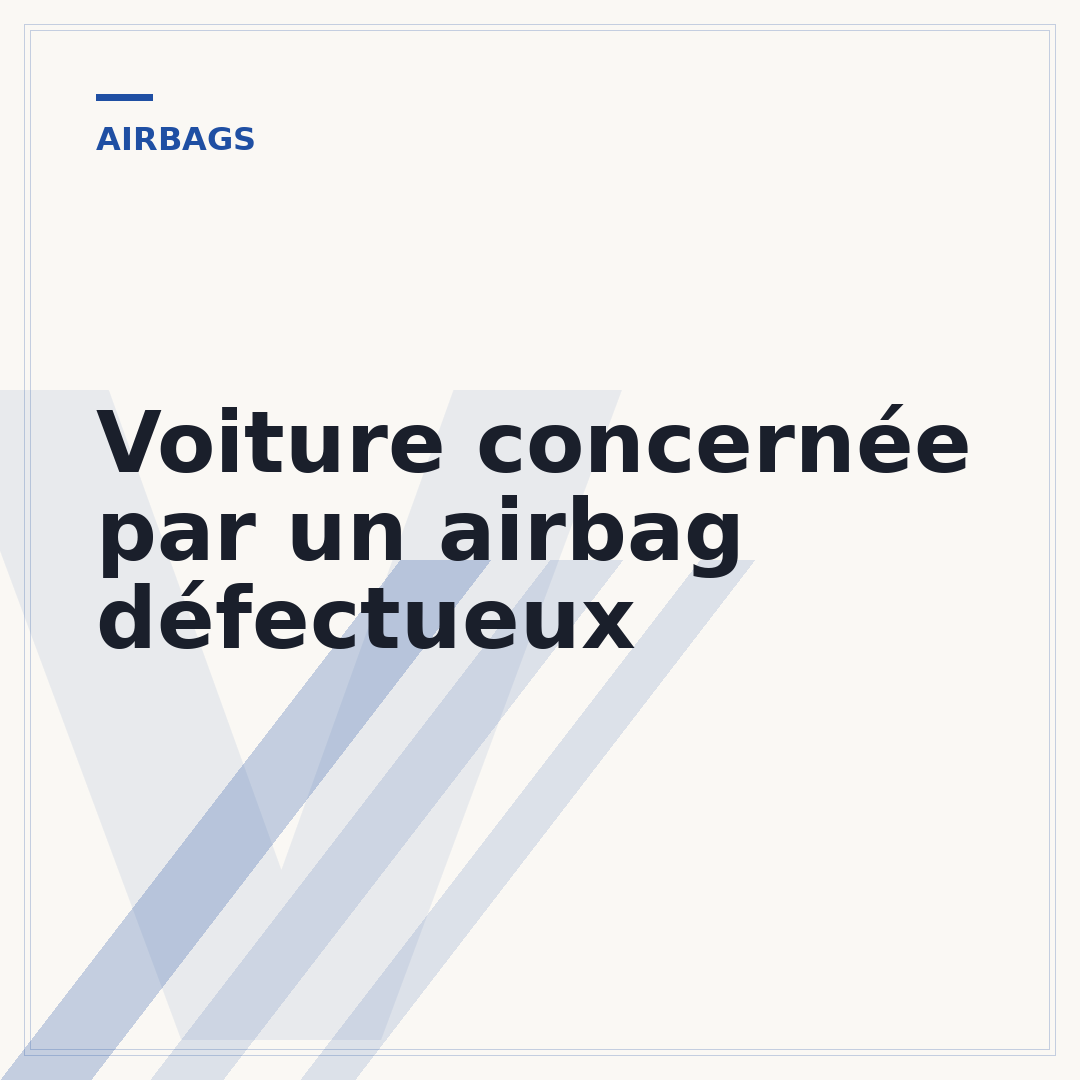 Voiture concernée par un airbag défectueux
