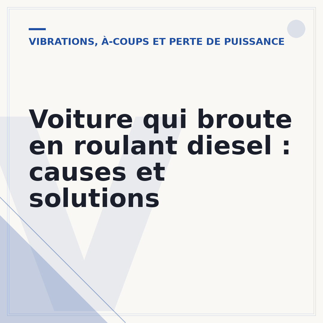 Voiture qui broute en roulant diesel : causes et solutions