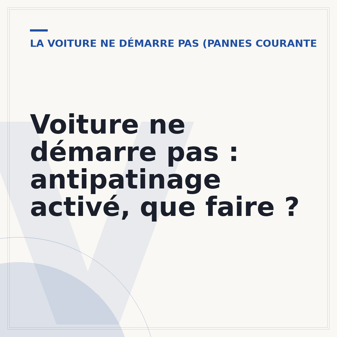 Voiture ne démarre pas : antipatinage activé, que faire ?
