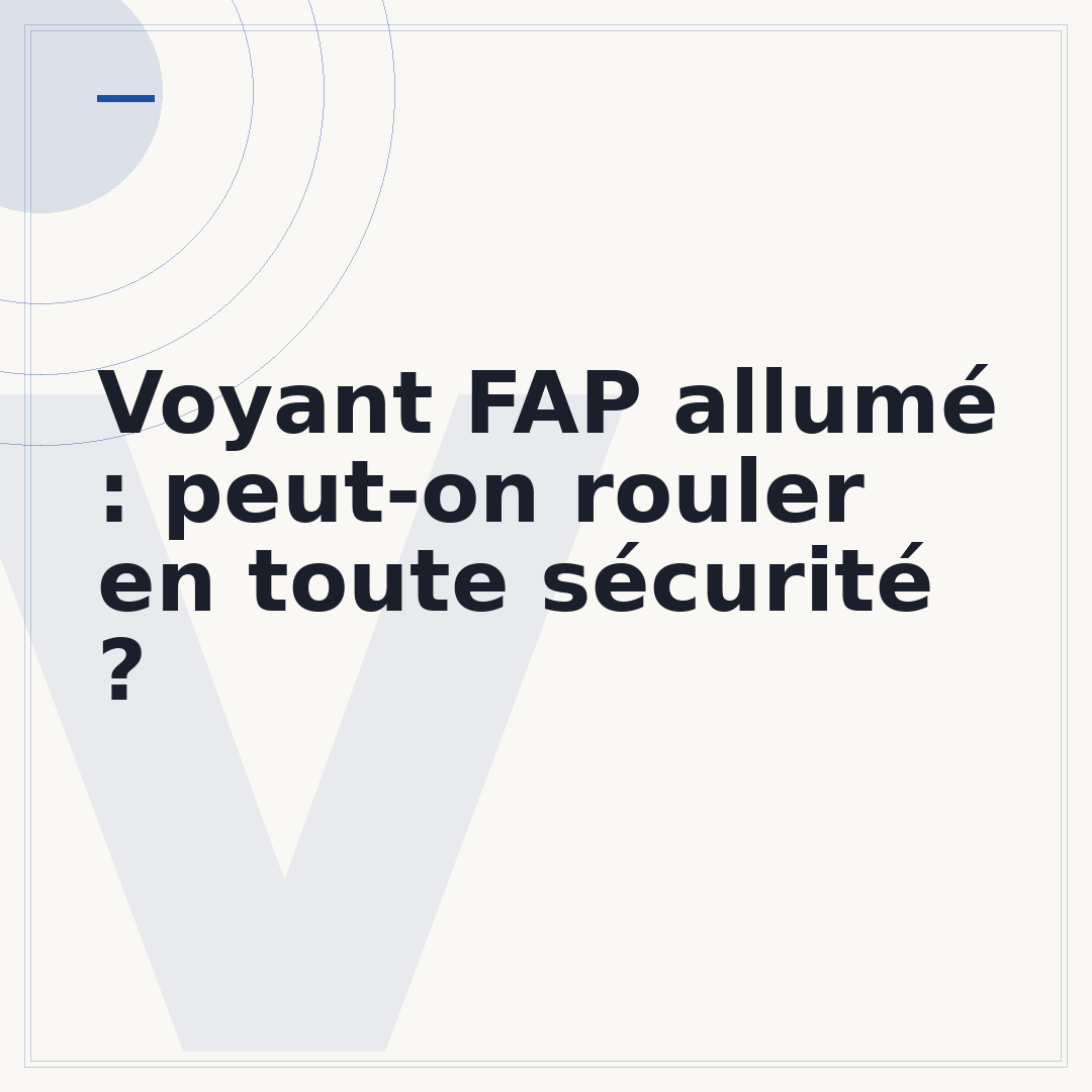 Voyant FAP allumé : peut-on rouler en toute sécurité ?