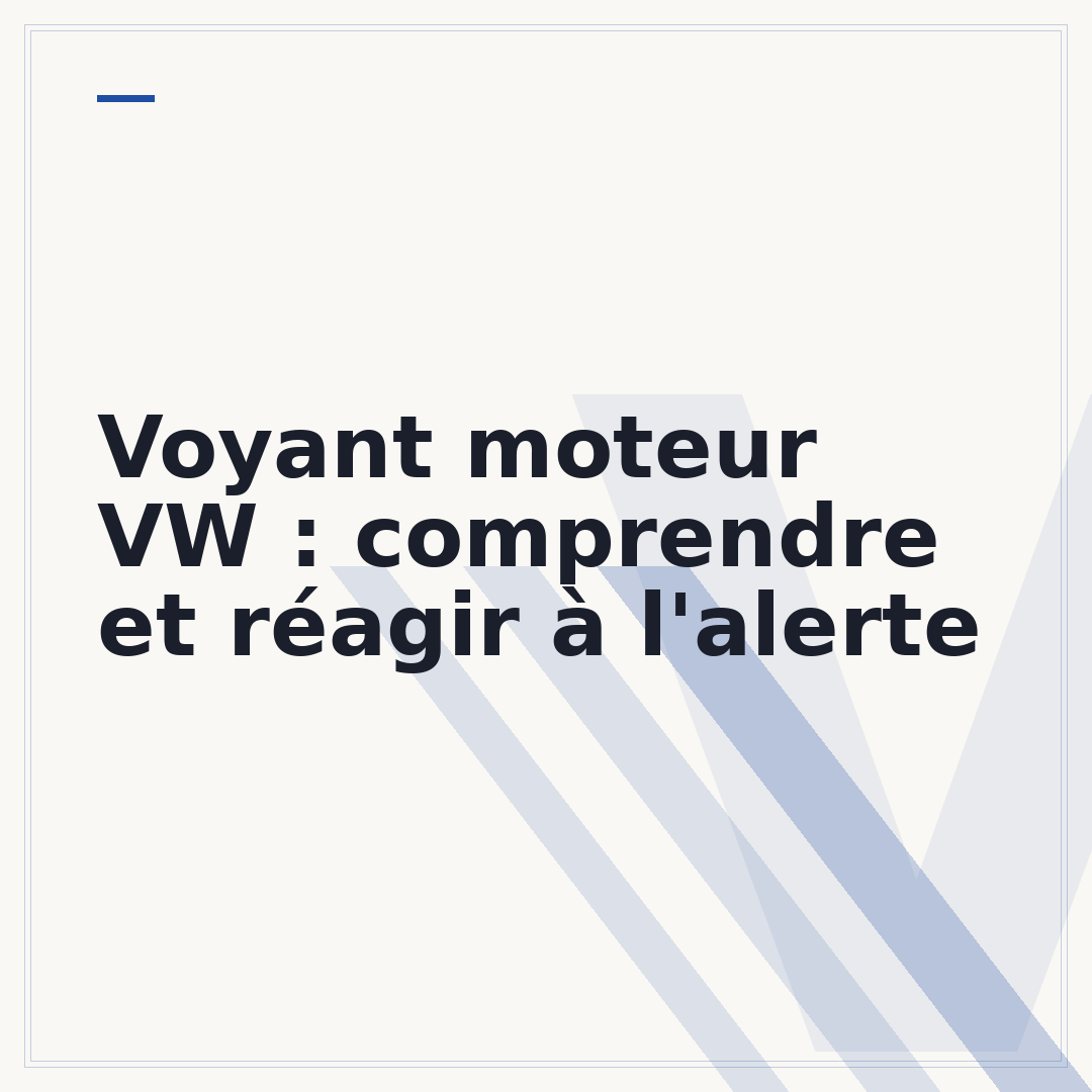 Voyant moteur VW : comprendre et réagir à l'alerte