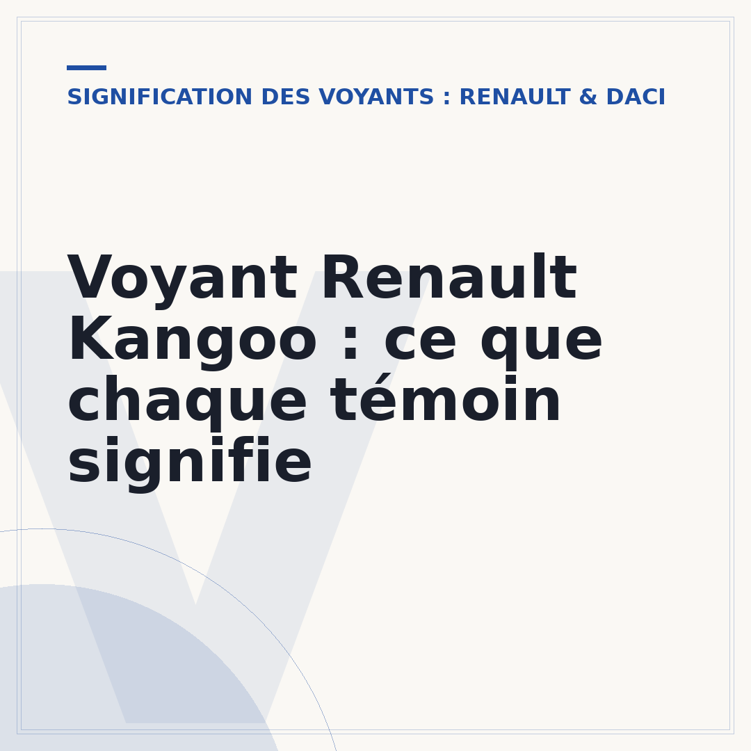 Voyant Renault Kangoo : ce que chaque témoin signifie