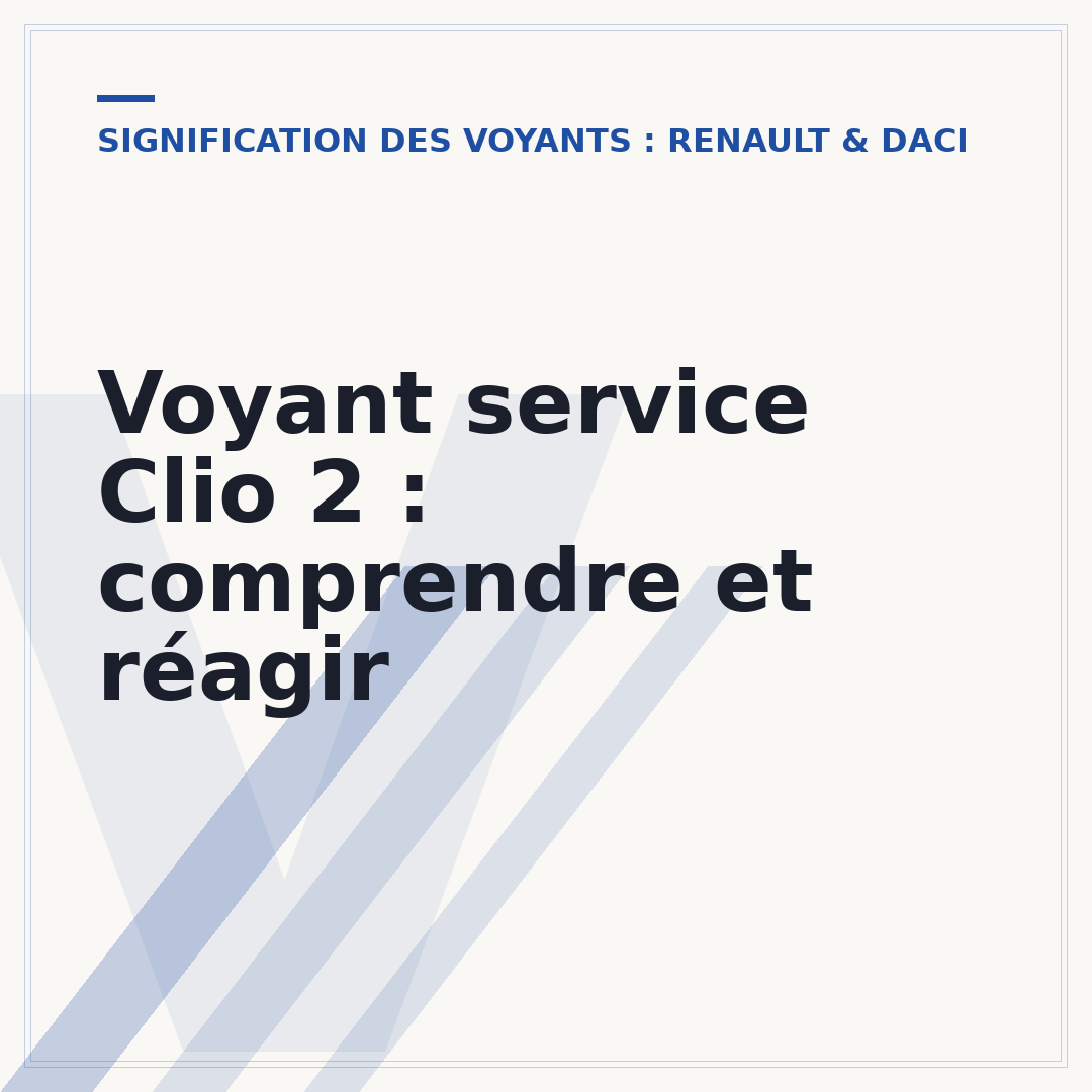 Voyant service Clio 2 : comprendre et réagir