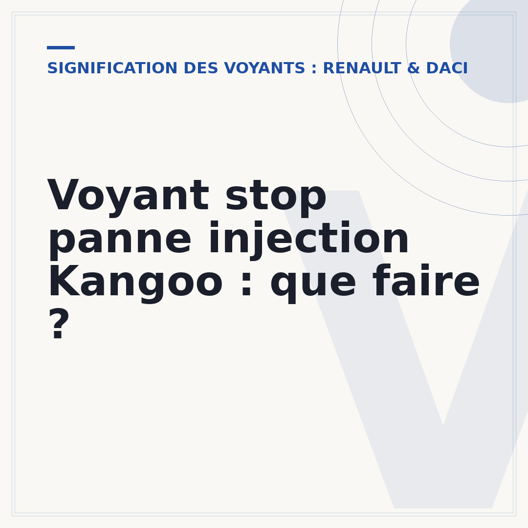 Voyant stop panne injection Kangoo : que faire ?