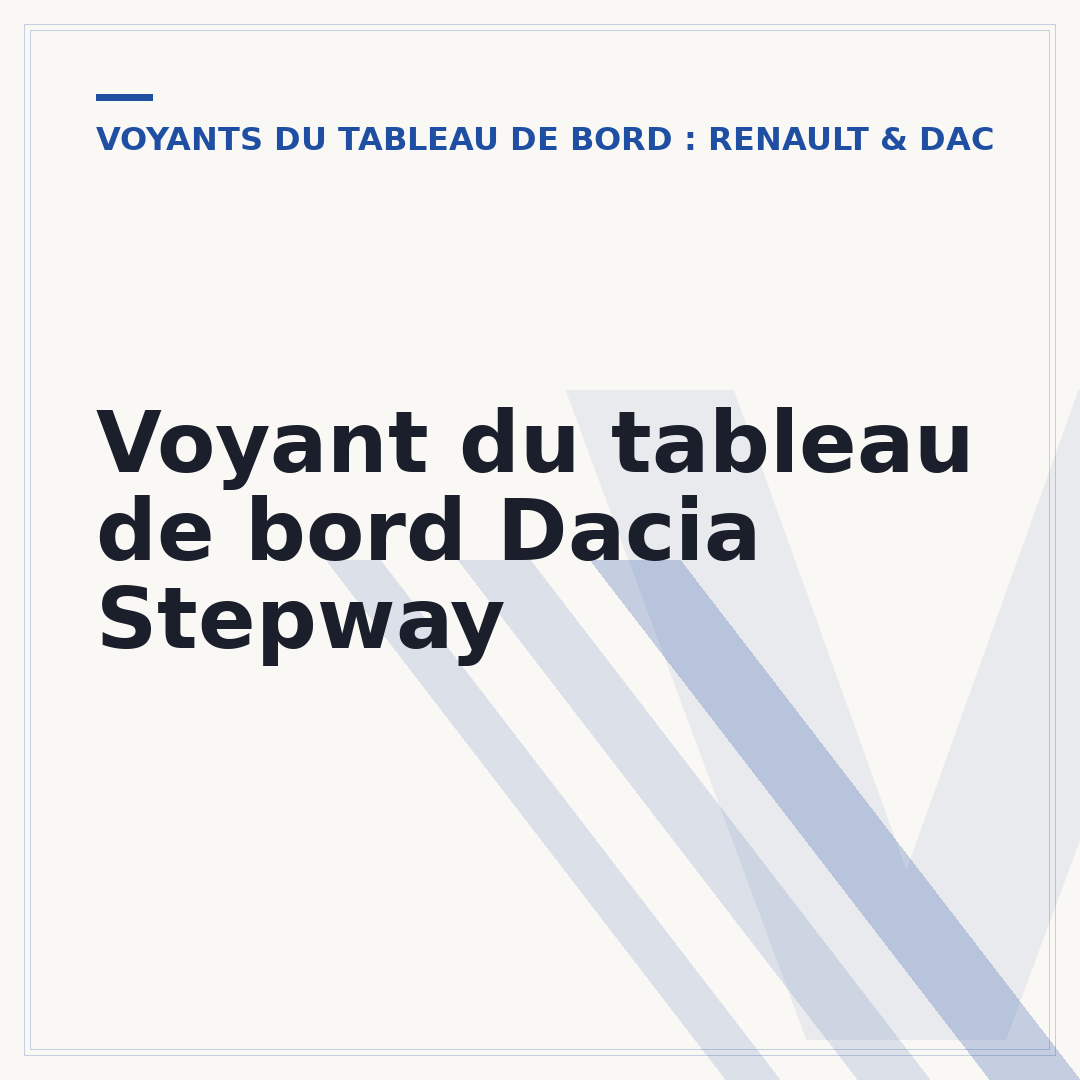 Voyant du tableau de bord Dacia Stepway