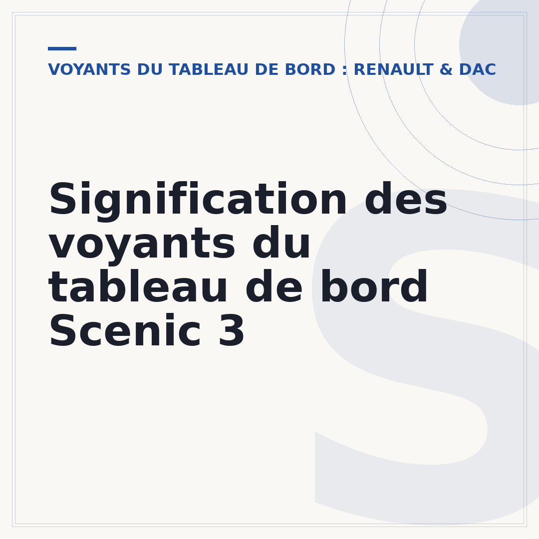 Signification des voyants du tableau de bord Scenic 3