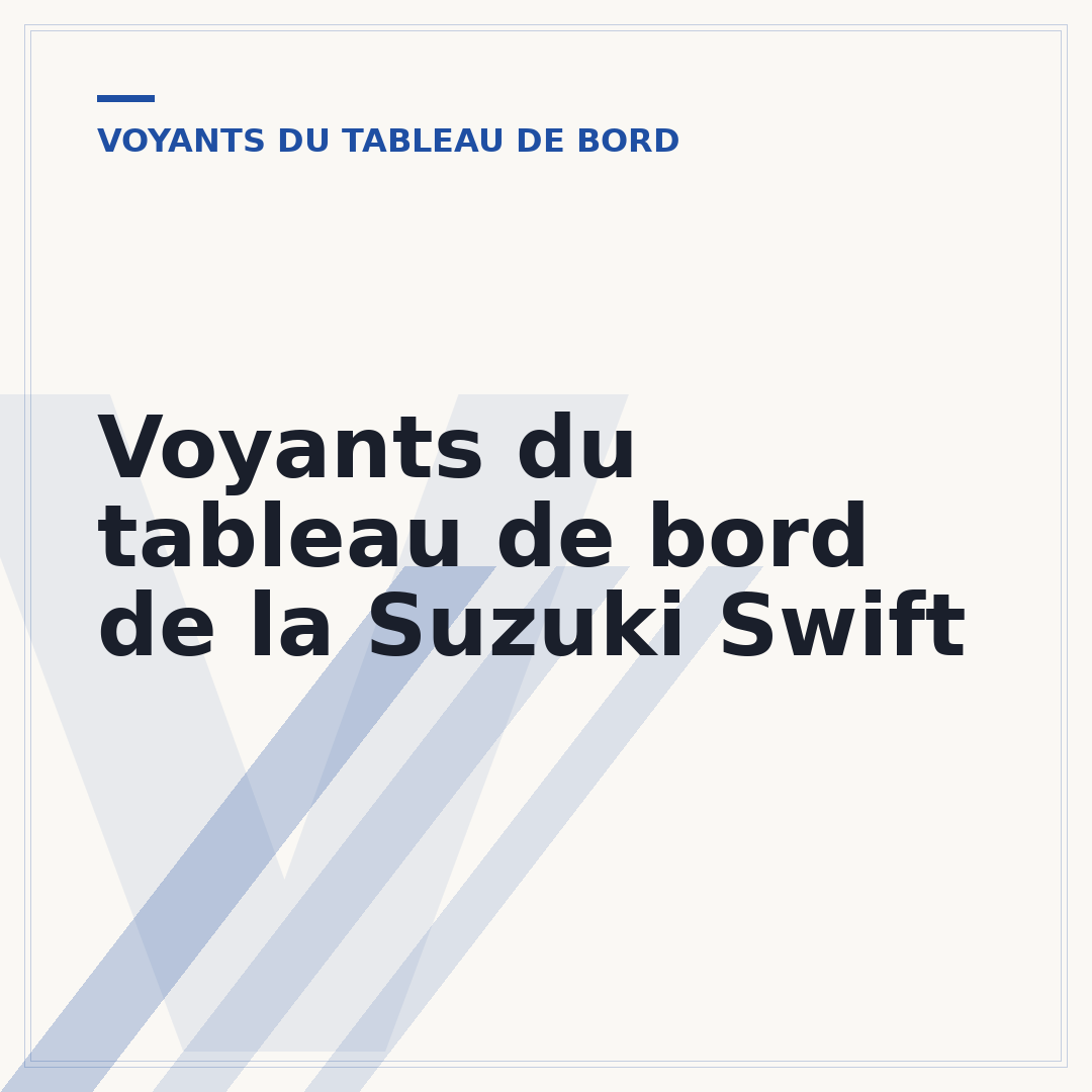 Voyants du tableau de bord de la Suzuki Swift