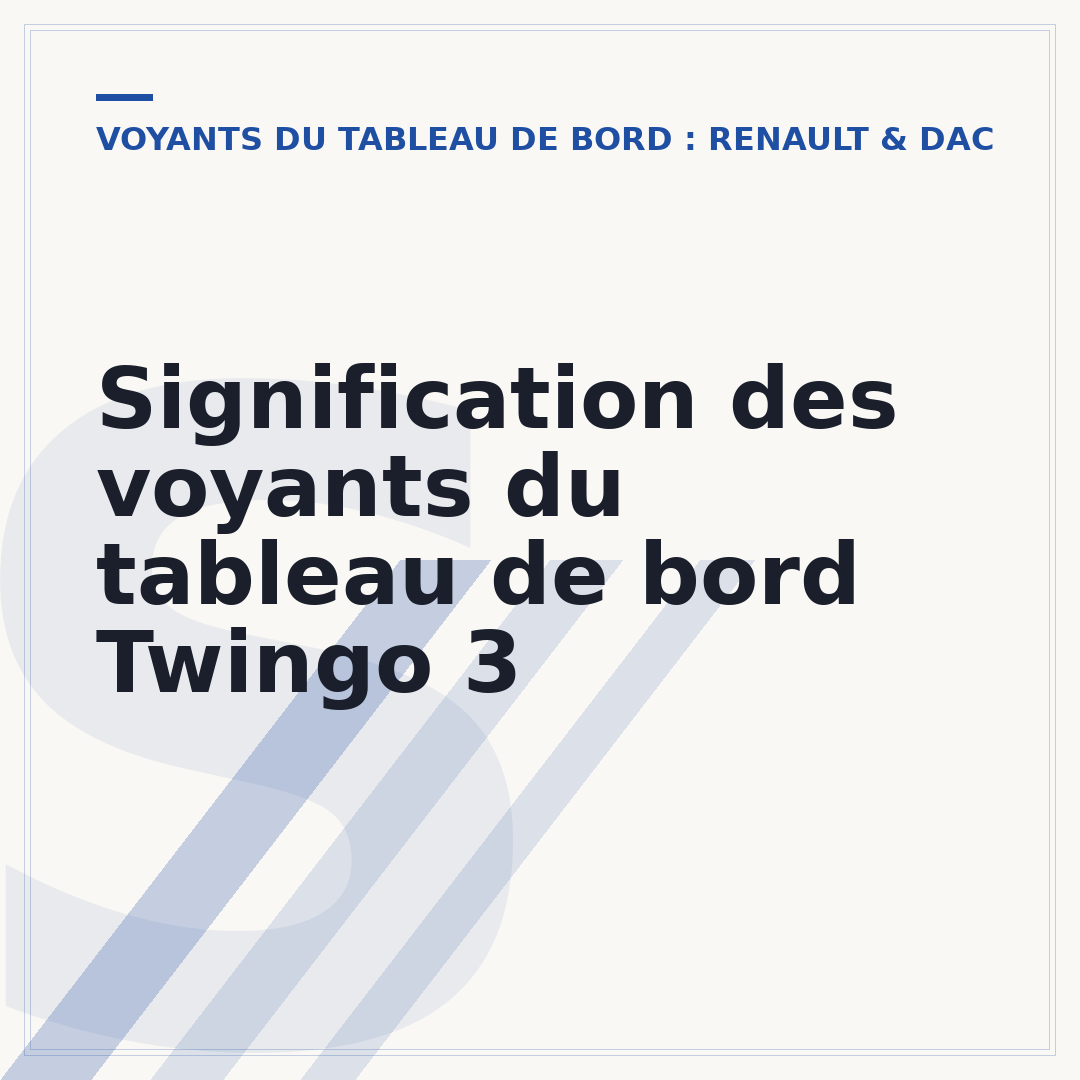 Signification des voyants du tableau de bord Twingo 3
